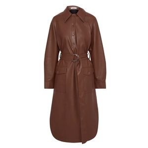 TIBI belted faux leather shirt dress new with tags